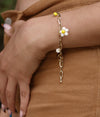 bracelet fleur doré