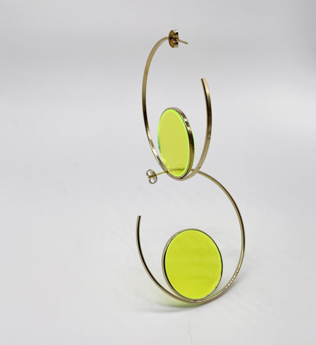 boucles plexi jaune fluo