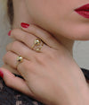 bague boule dorée