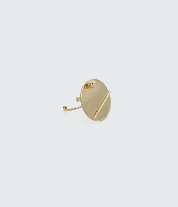 bague graphique dorée ajustable