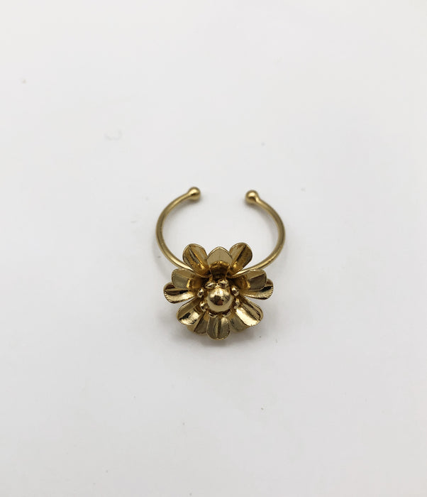 bague doré fleur