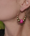 boucles d'oreilles créoles roses