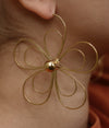 boucles grosse fleur dorée
