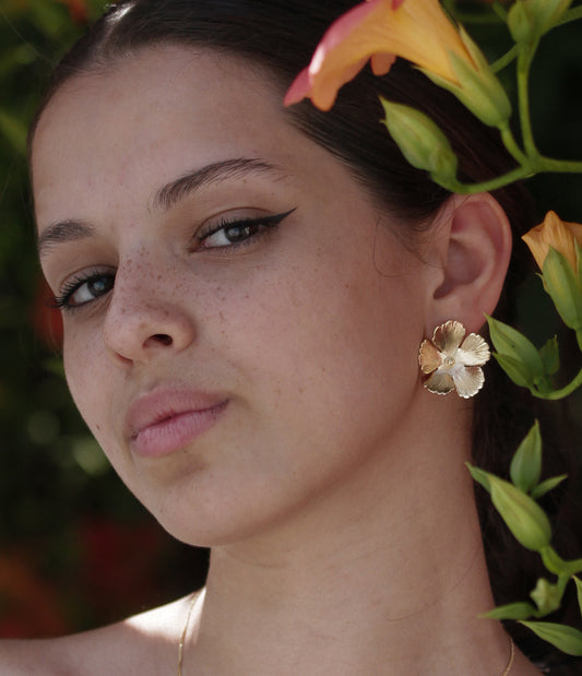 Boucles d'oreilles fleurs rockrose