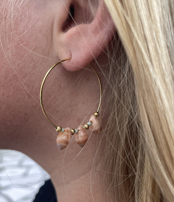boucles d'oreilles créoles coquillage