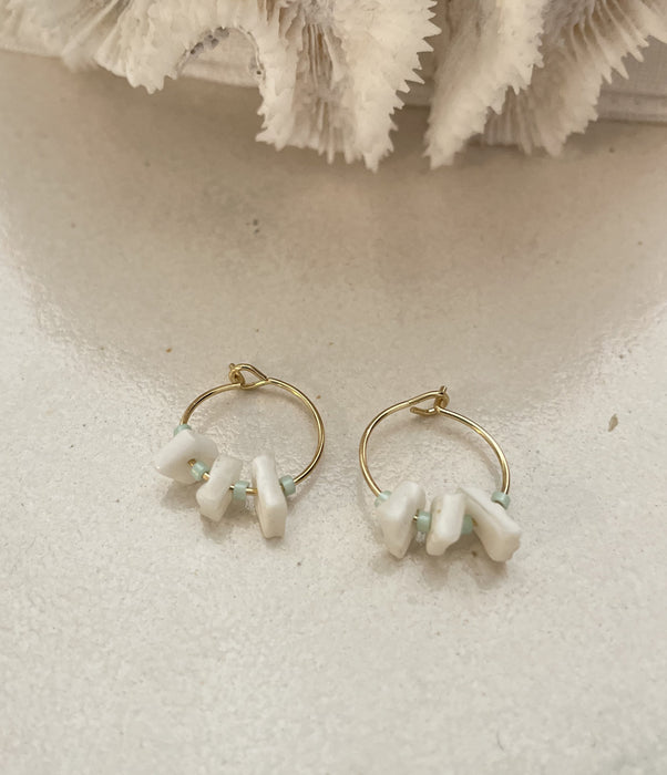 boucles d'oreilles créoles coquillage