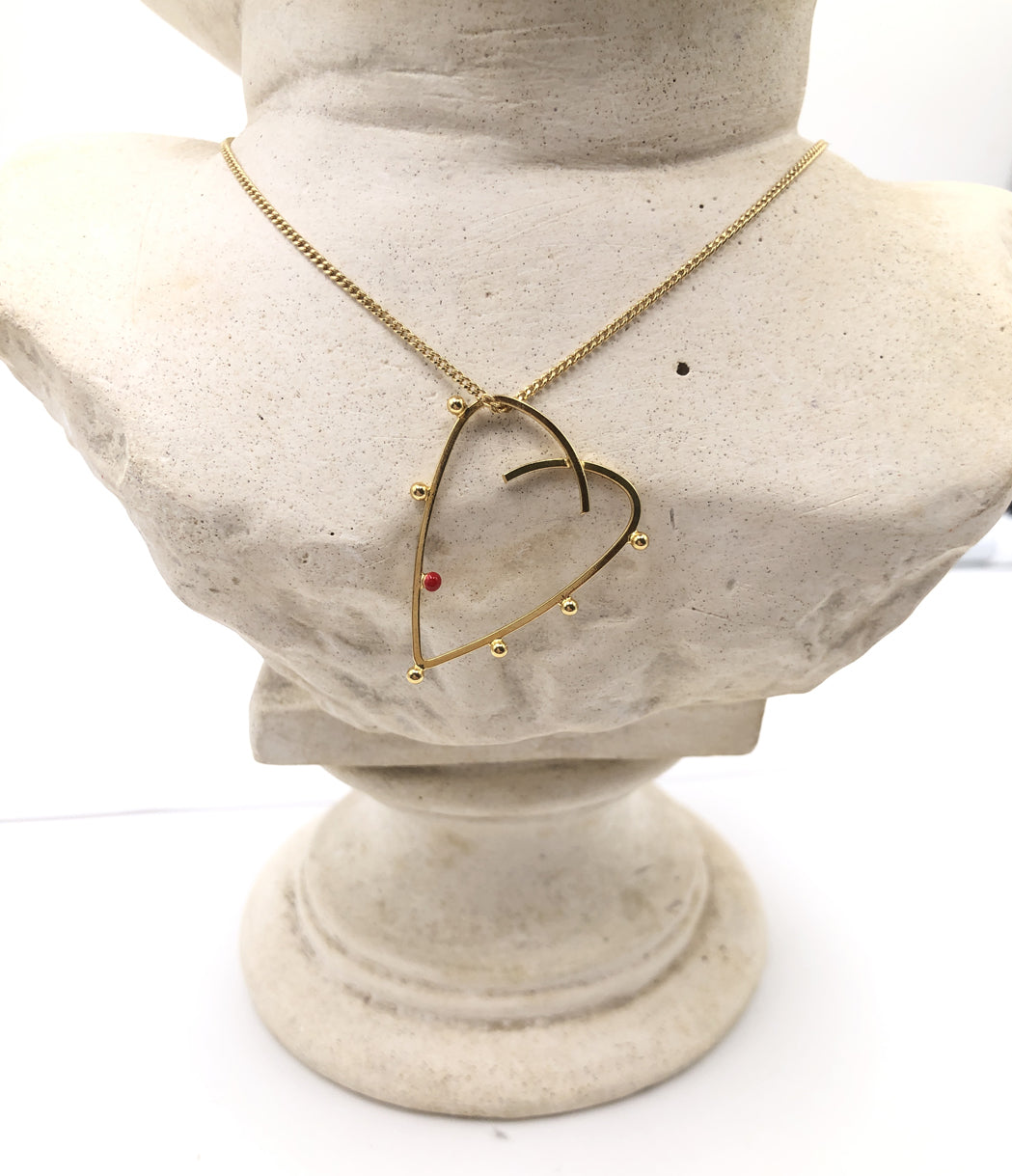 collier cœur doré
