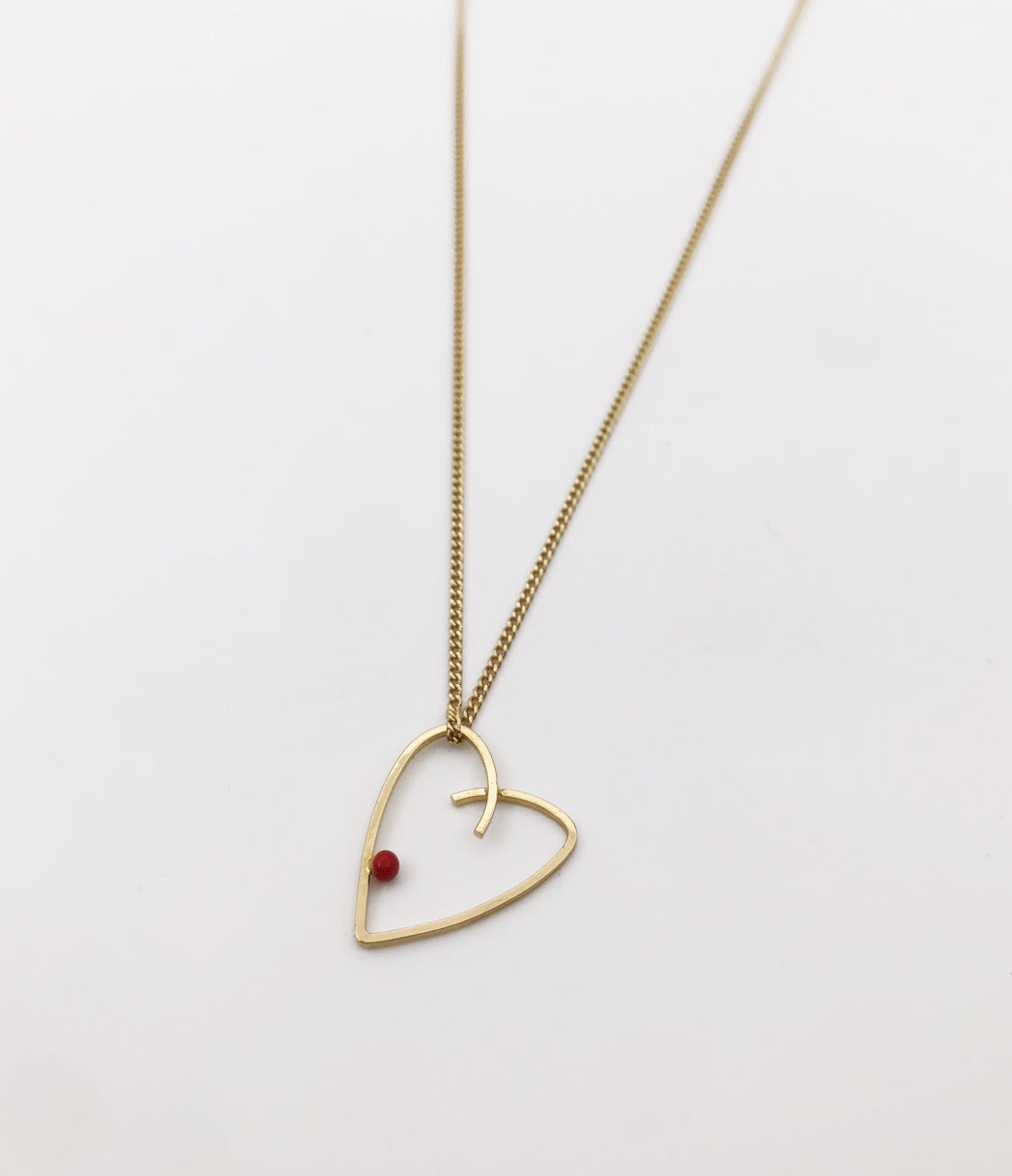 collier coeur doré