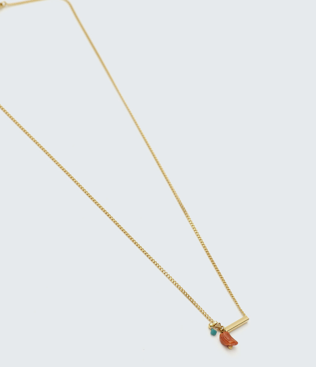 collier doré corail