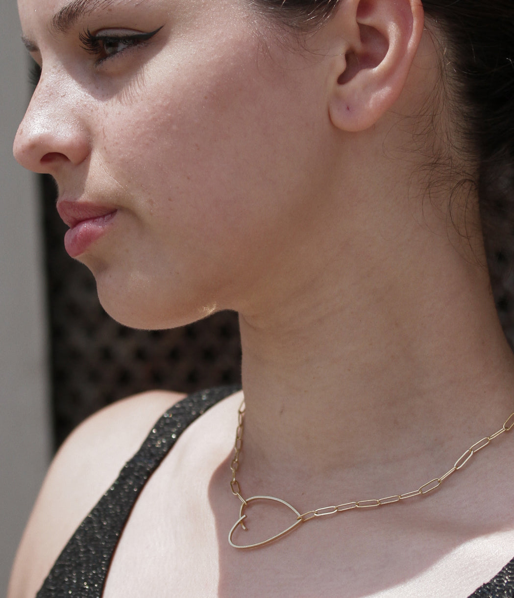 collier cœur doré